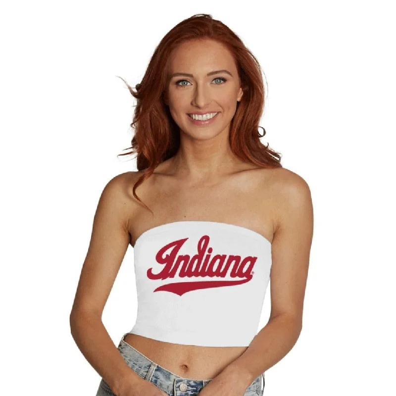 denim women tube top for a casual and rugged styleIndiana Hoosiers White Tube Top