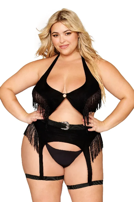 seamless women bra and panty sets for comfortPlus Size Fringe Bra Set