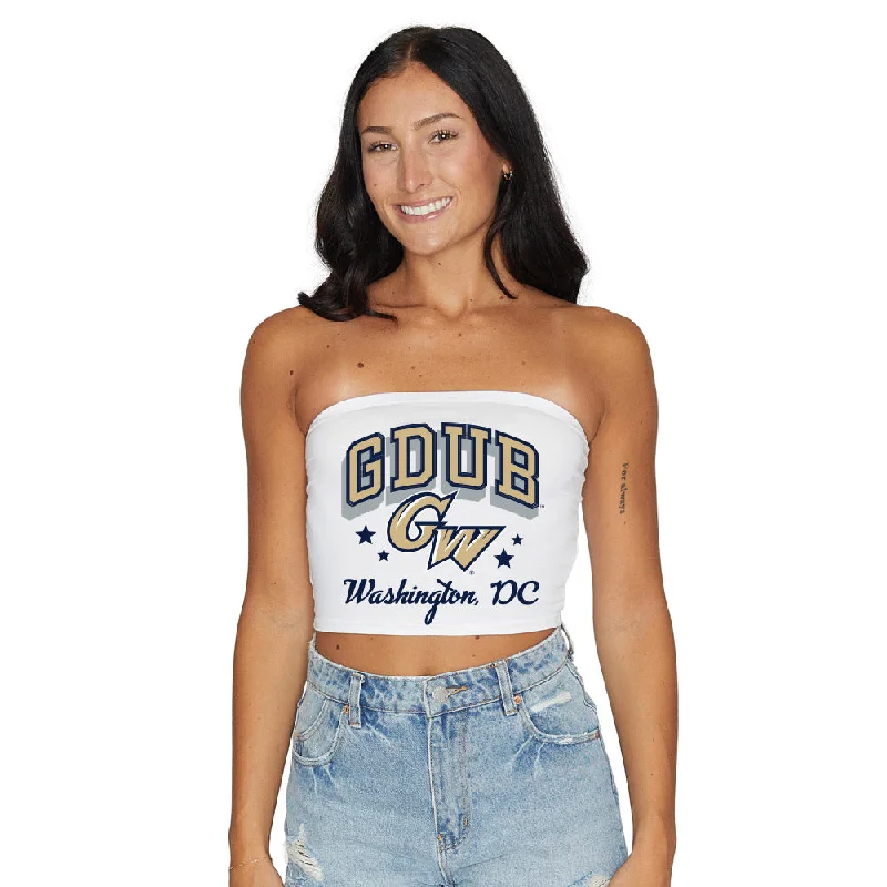 cut - out women tube top for a modern and stylish edgeGeorge Washington University White Tube Top