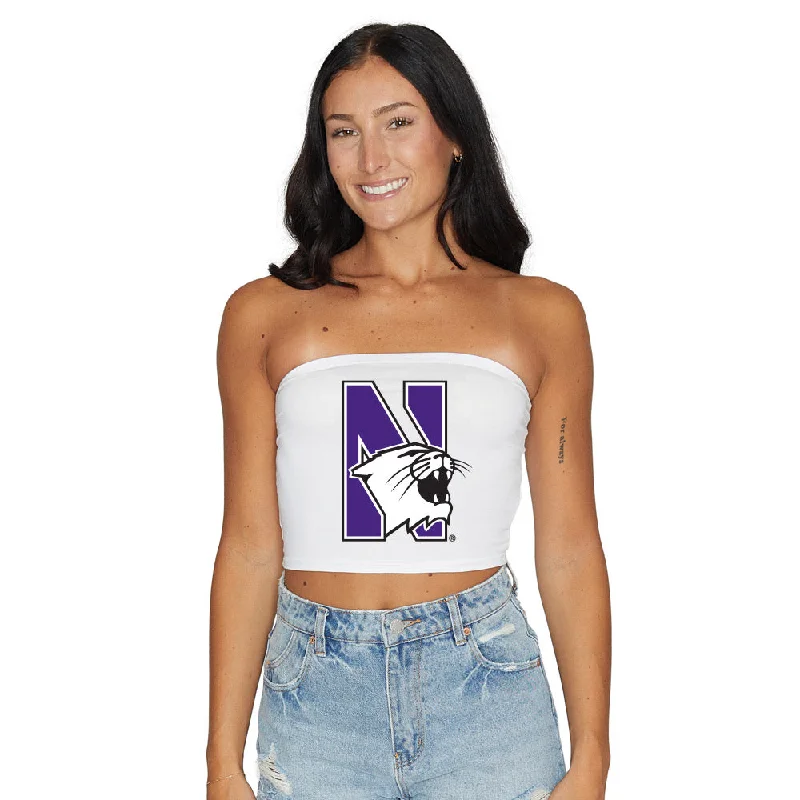 backless women tube top for a daring and sexy back lookNorthwestern Wildcats White Tube Top