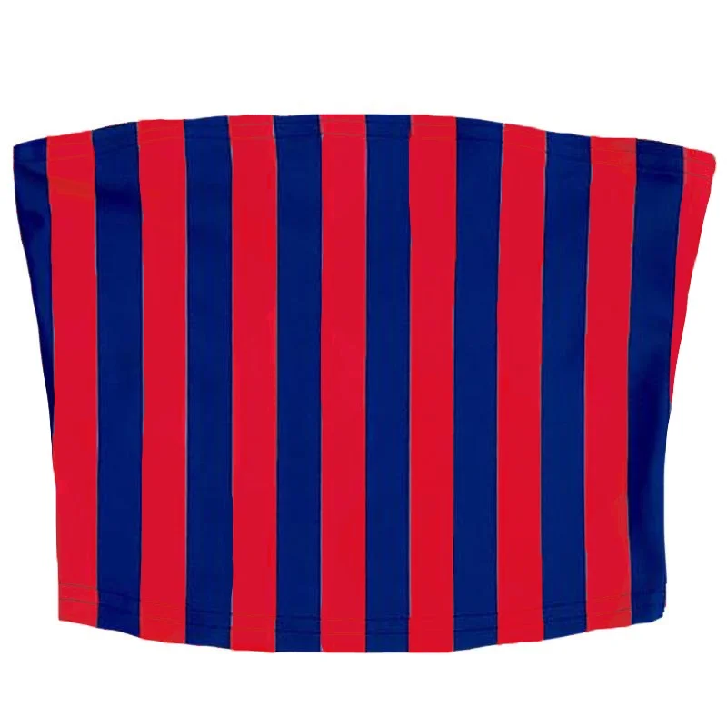 animal - print women tube top for a bold fashion statementNavy & Red Striped Tube Top