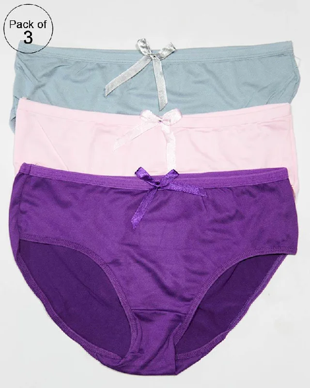 odor - resistant panties for women with long - lasting freshnessPack of 3 Women Soft Cotton Brief Panty – AF-114 – Mix Colors