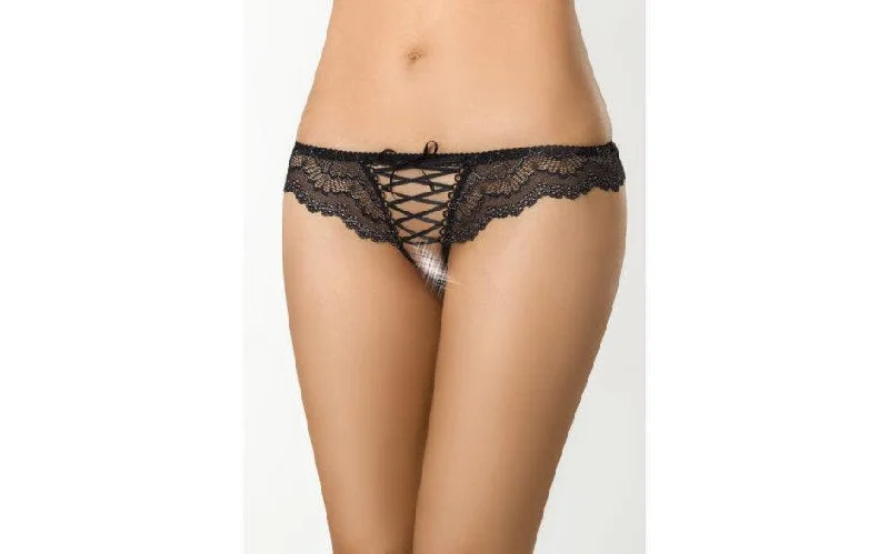 high cut panties for women to show off legsBrazilian Open Crotch Panty Black