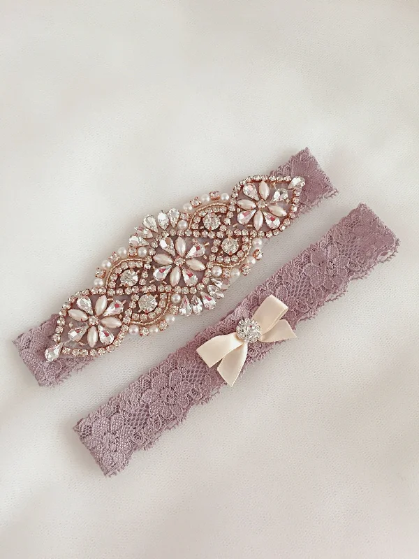 affordable women garters onlineJUDY | Rose Gold Lavender Wedding,Rustic Wedding Garter Set Lavender Rose Gold,Bridal Garter Set