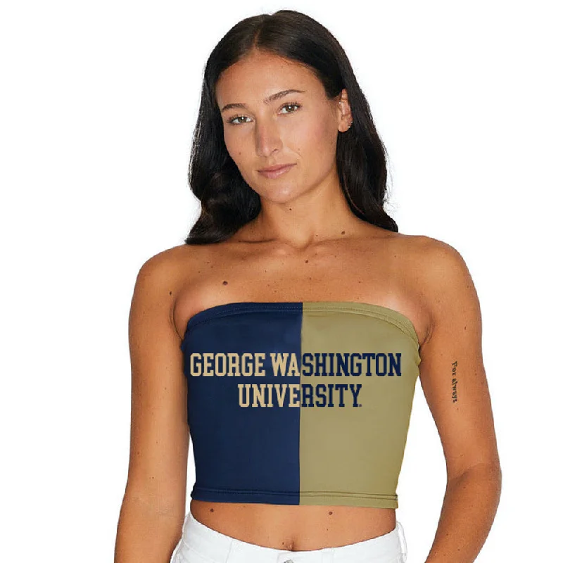 denim women tube top for a casual and rugged styleGeorge Washington University Two Tone Tube Top