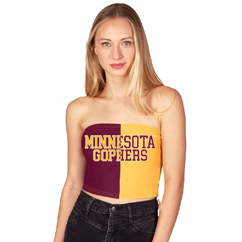 velvet women tube top for a luxurious and soft feelMinnesota Two Tone Tube Top