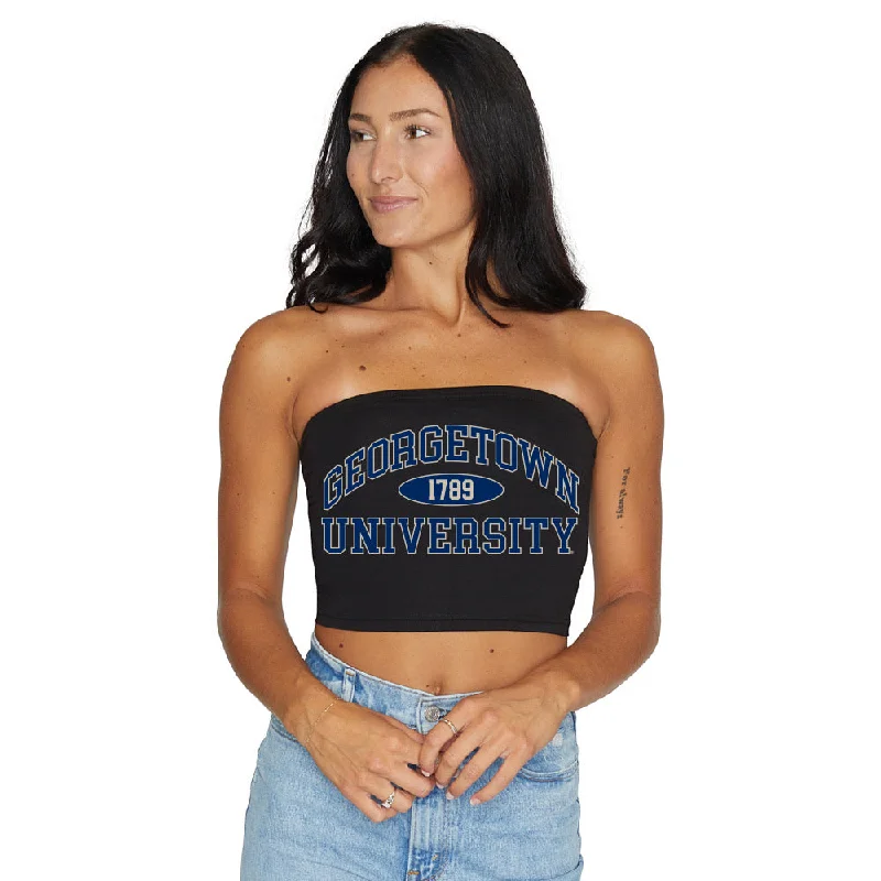 backless women tube top for a daring and sexy back lookGeorgetown Hoyas Black Tube Top