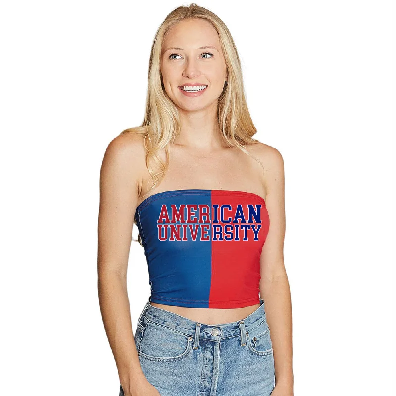 long - length women tube top for a tunic - like lookAmerican University Two Tone Tube Top