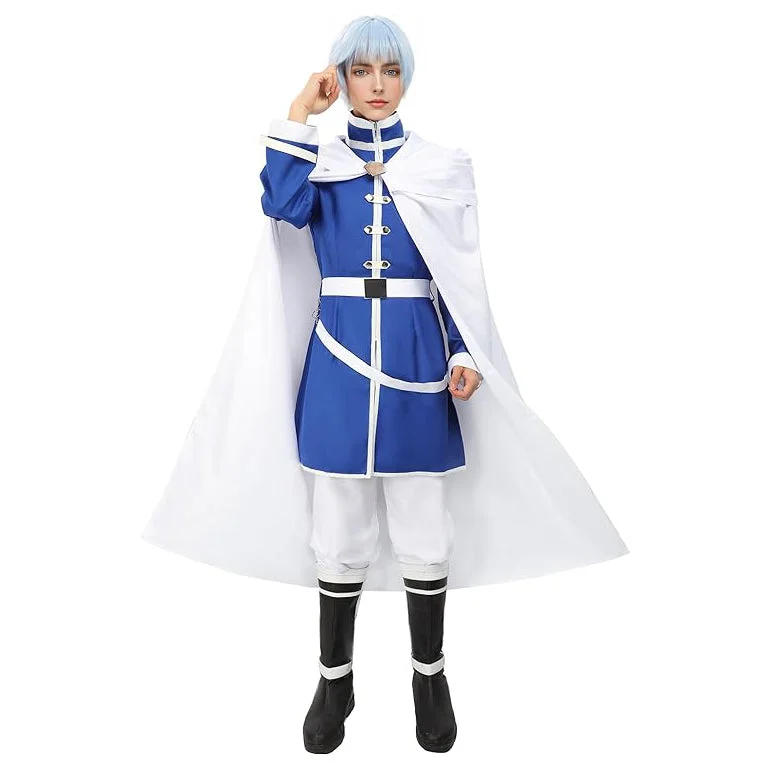 women easy - to - make cosplay costumesFrieren Cosplay Costume Outfits with Cloak and Belt for Halloween Parties