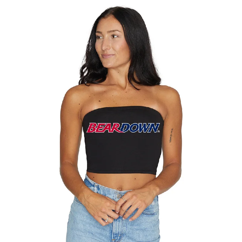 cold - shoulder women tube top for a fashionable and modern lookUniversity of Arizona Black Tube Top