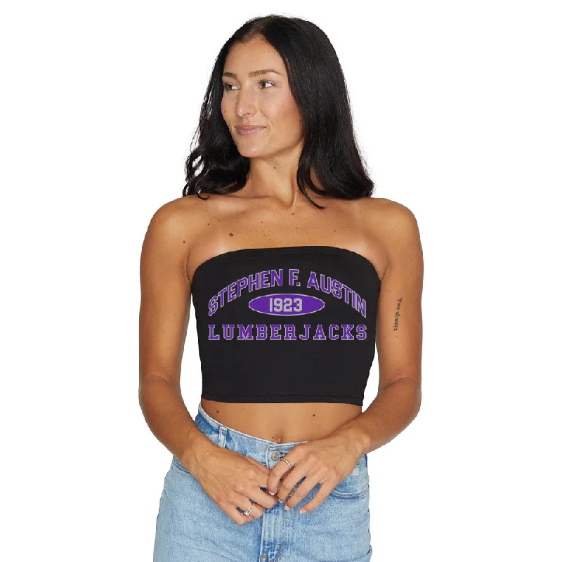 recycled - material women tube top for sustainable fashionStephen F. Austin SFA Black Tube Top