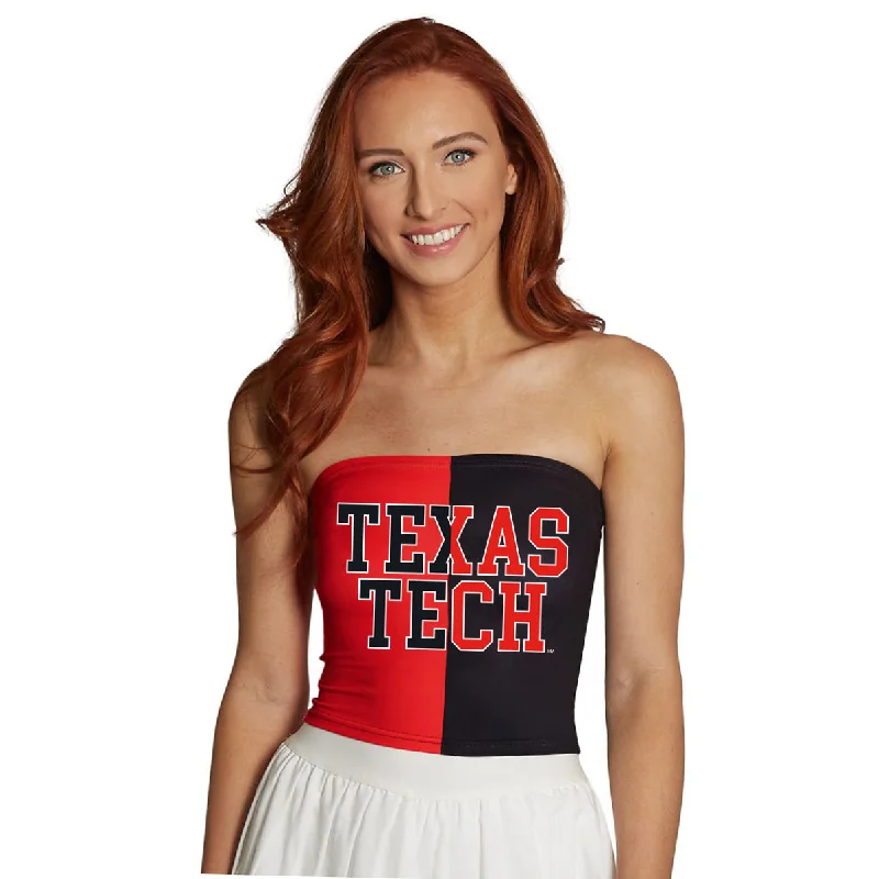 bandeau - style women tube top for a sleek and minimal lookTexas Tech Two Tone Tube Top