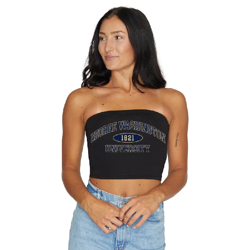 metallic women tube top for a glamorous and eye - catching lookGeorge Washington University Black Tube Top