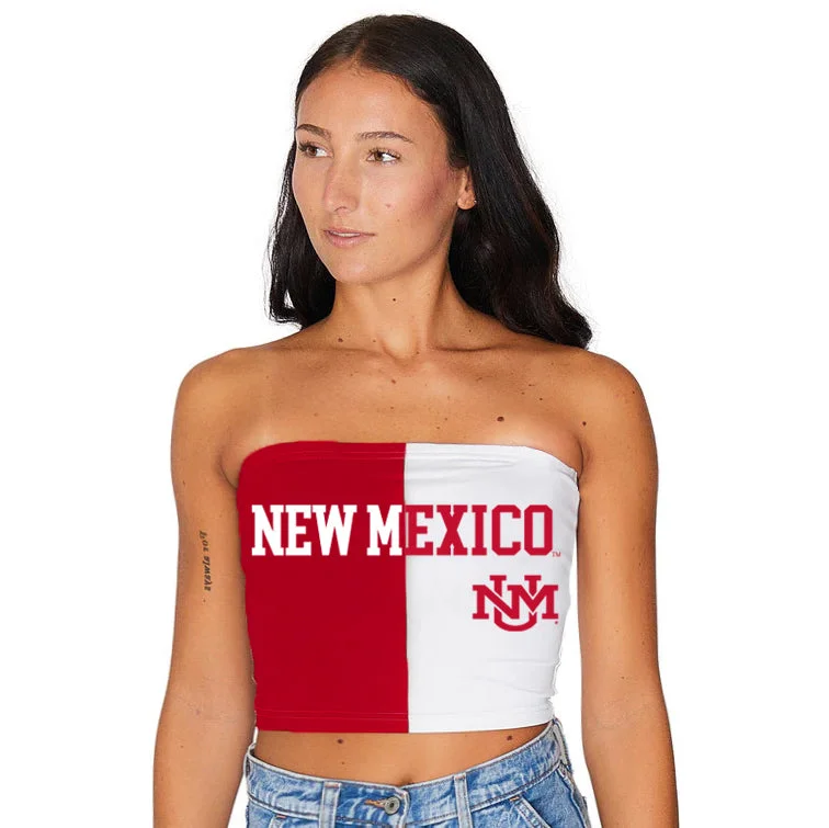 lace - trimmed women tube top for a romantic lookNew Mexico Lobos Two Tone Tube Top