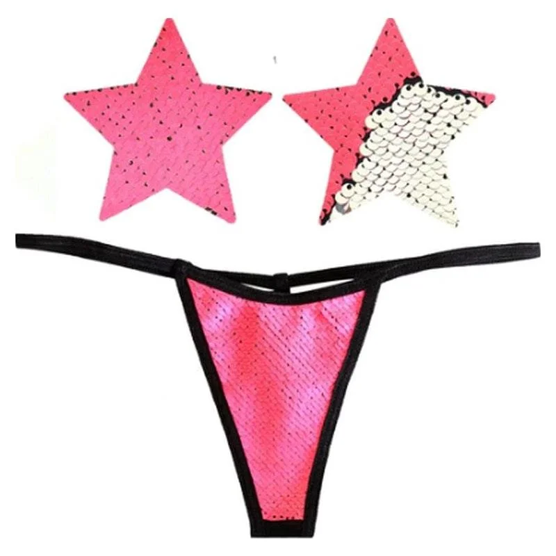 seamless hipster panties for women for a low - rise fitBitchin Neon Pink and Silver Blacklight Sequin Pastie and Panty Set