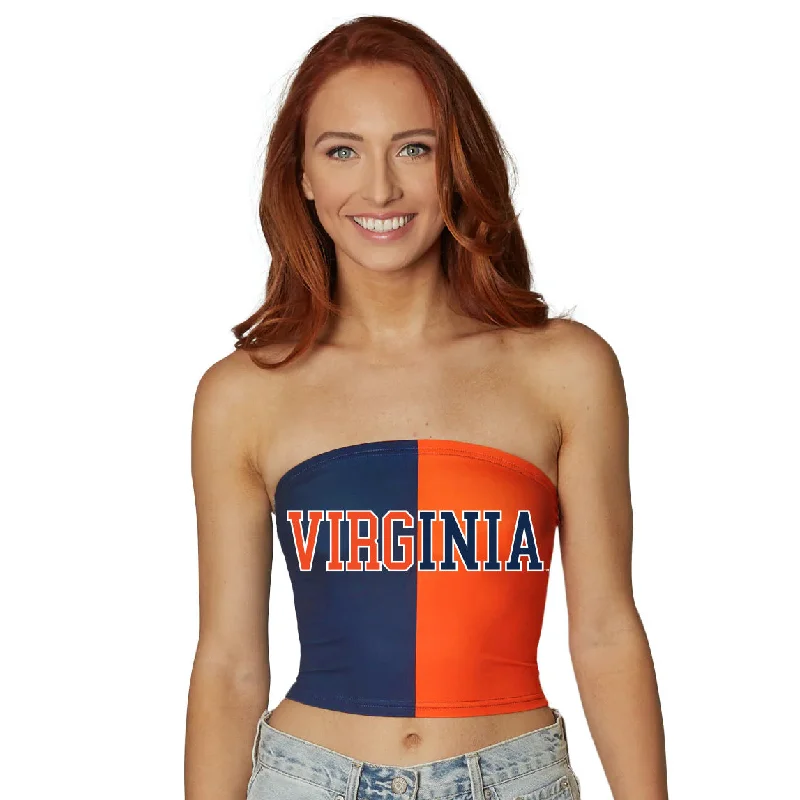 backless women tube top for a daring and sexy back lookVirginia Cavaliers Two Tone Tube Top