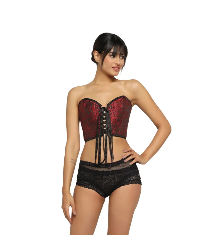 overbust women bustiers and corsetsBlack Red Corset Top