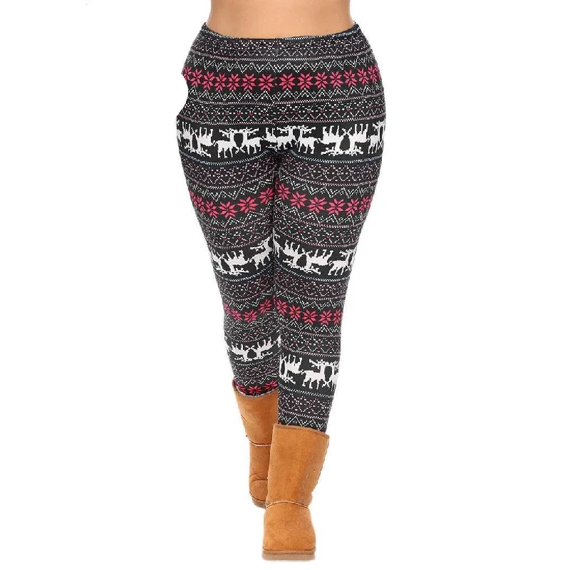 women sexy dresses with corset - inspired backsANALUKE Print Legging Elastic Christmas Pant