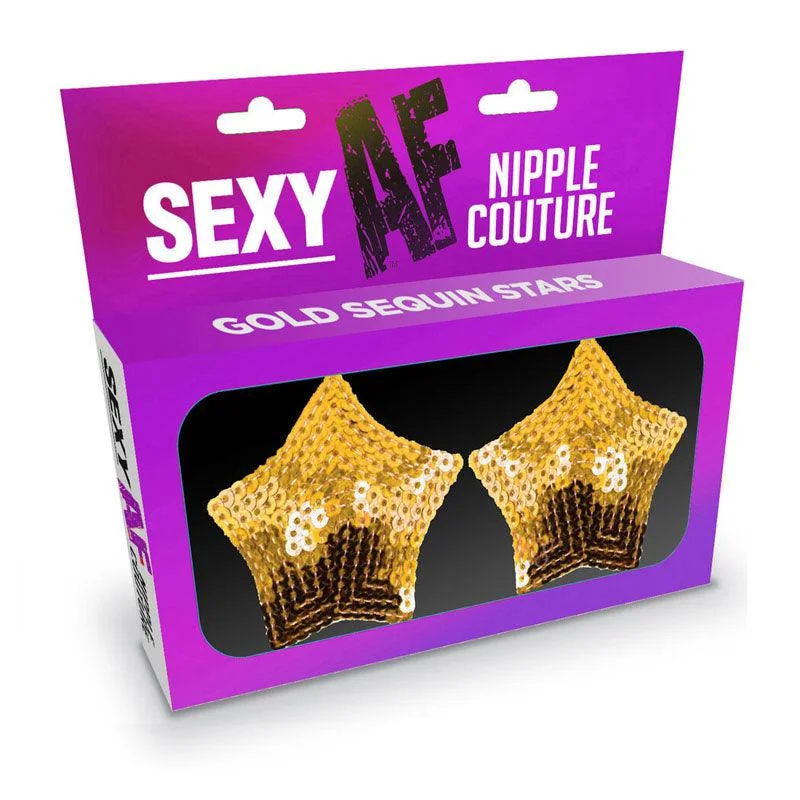 machine washable women sexy lingerieSexy AF - Nipple Couture Gold Stars - Gold Sequin Reusable Nipple Pasties