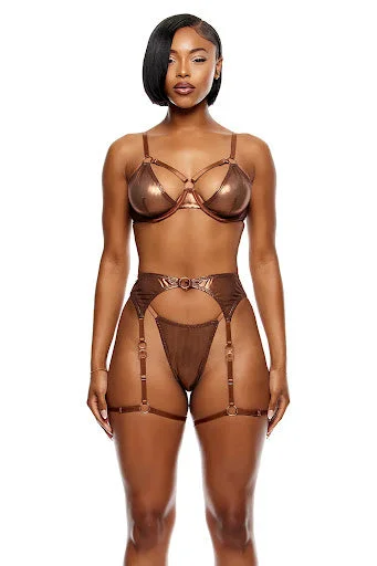 padded bra women bra and panty sets for extra coverageCopper Bra Set