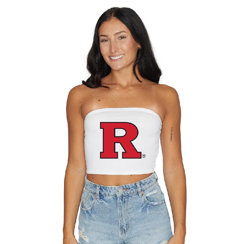 embroidery - detailed women tube top for a unique designRutgers White Tube Top