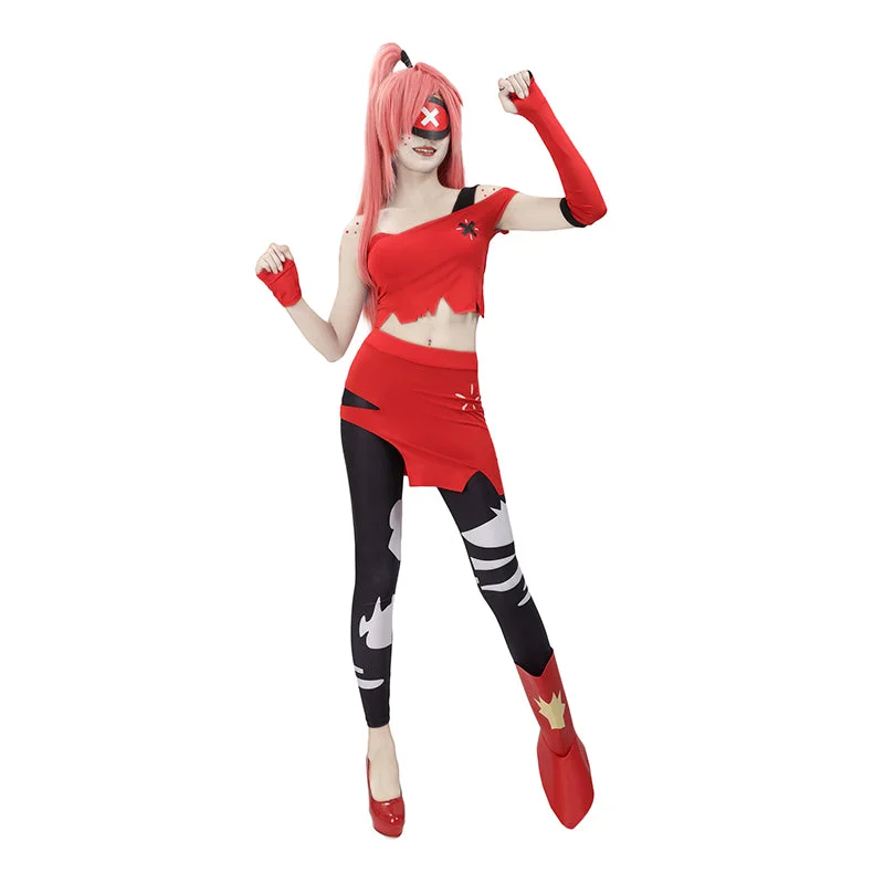 women one piece cosplay costumes crew - styleWomen Cherri Bomb Cosplay Costume With Gloves Eye Mask Shoes Cover Full Set Outfit