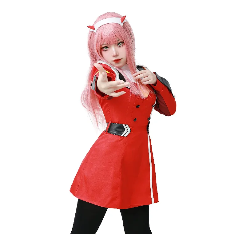 women cyberpunk cosplay costumes neonWomen's  Red Cosplay Costume Darling In The Franxx Zero Two Cosplay Outfit