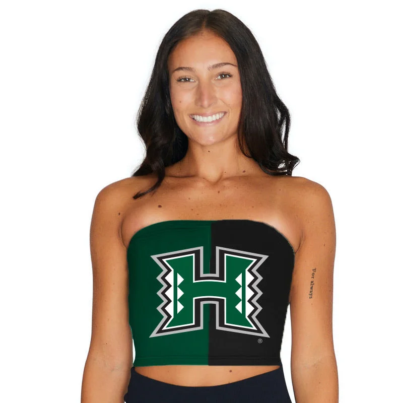 ruffled women tube top for a feminine and flirty lookUniversity of Hawaii Two Tone Tube Top