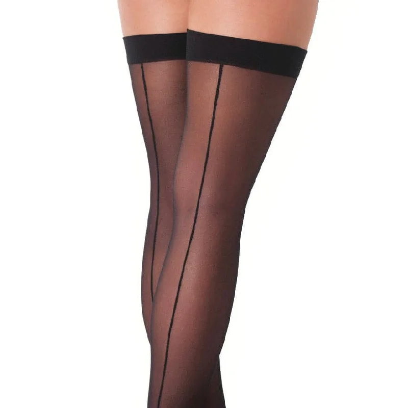 open cup women sexy lingerieBlack Sexy Stockings With Seem