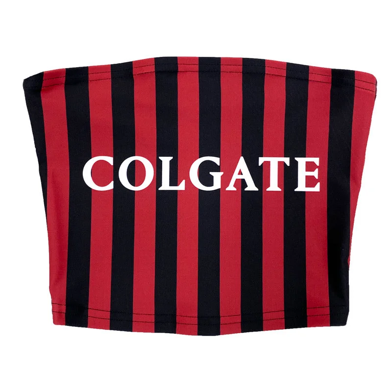 lace - trimmed women tube top for a romantic lookColgate Striped Tube Top