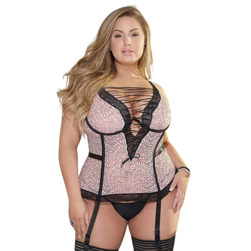 designer women bustiers and corsets collectionsCoquette Diva Bustier with Garters Pink