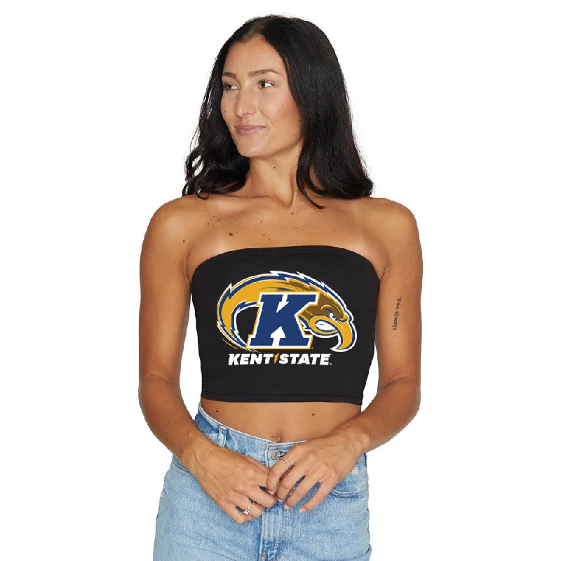 drawstring women tube top for a adjustable and casual styleKent State Black Tube Top