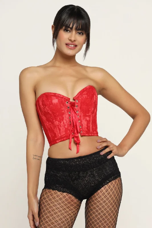 stretchy women bustiers and corsetsRed Corset Top