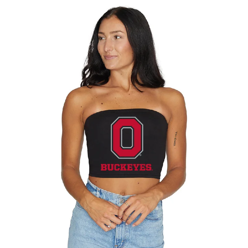 padded women tube top for added comfort and shapingOhio State OSU Buckeyes Black Tube Top