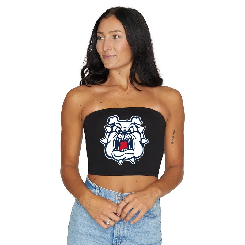 printed women tube top with floral patterns for a feminine touchFresno State Black Tube Top