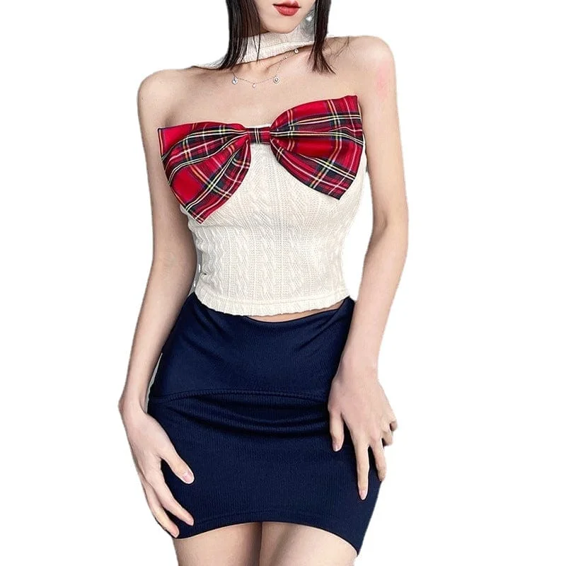 plus size women bustiers and corsetsWomen's Grunge Halterneck Bowknot Bustier