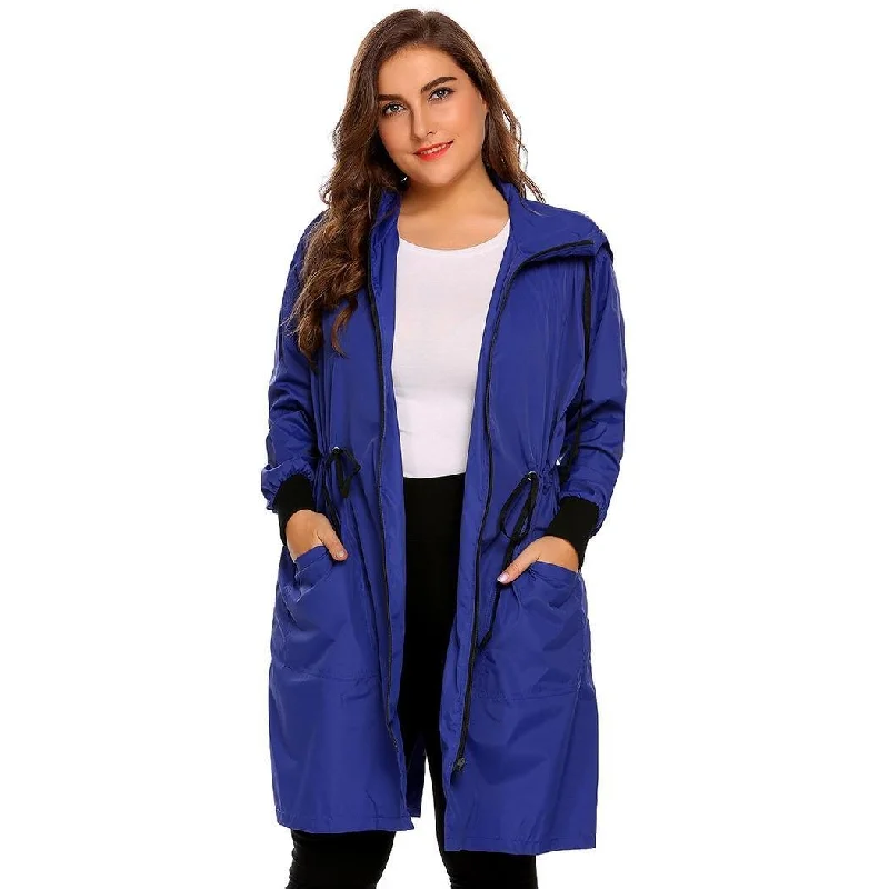 women sexy dresses made of stretchy fabricANALUKE Lightweight Waterproof Long Large Rain Coat