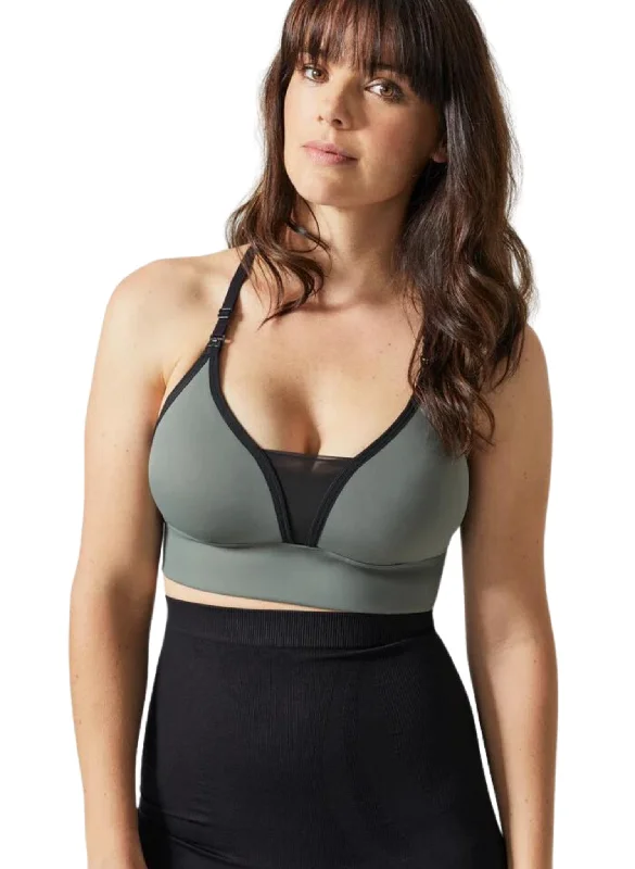 stylish design women nursing braBLANQI Adjustable Racerback Nursing & Sports Bra - Olive Green