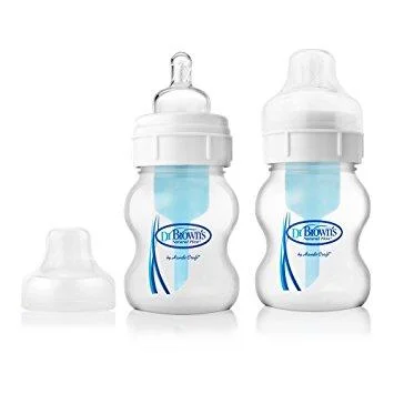 convertible women nursing bra with different stylesDr Brown's Wide Neck Milk Bottles, 120ml (2-Pack)