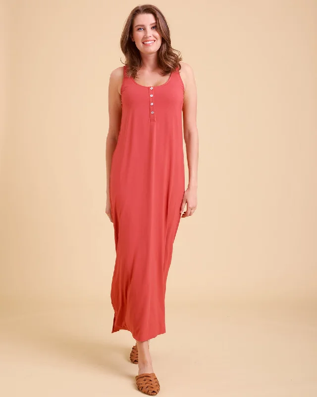 plus size women nursing braEva Nursing Tank Dress - Deep Rose