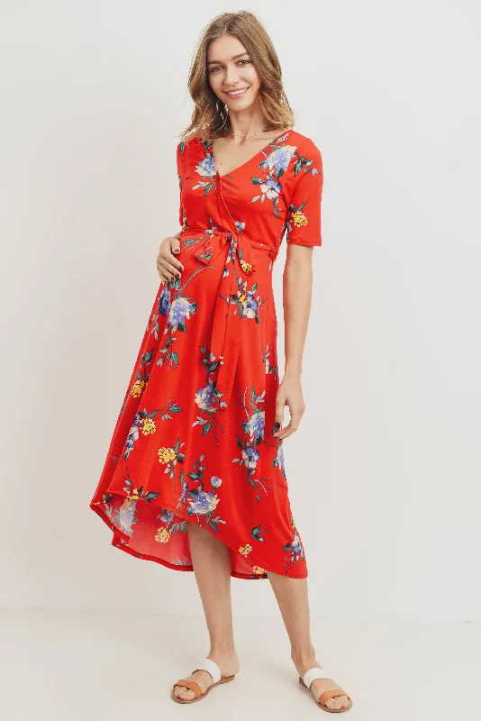 supportive eco - friendly women nursing braFloral High-Low Maternity/Nursing Dress