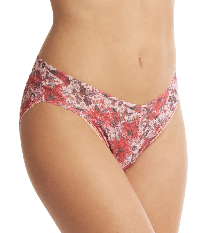 solid color women bikini briefs in pastel shadesHanky Panky Signature Lace Printed Vikini (PR482374) - Poinsettia