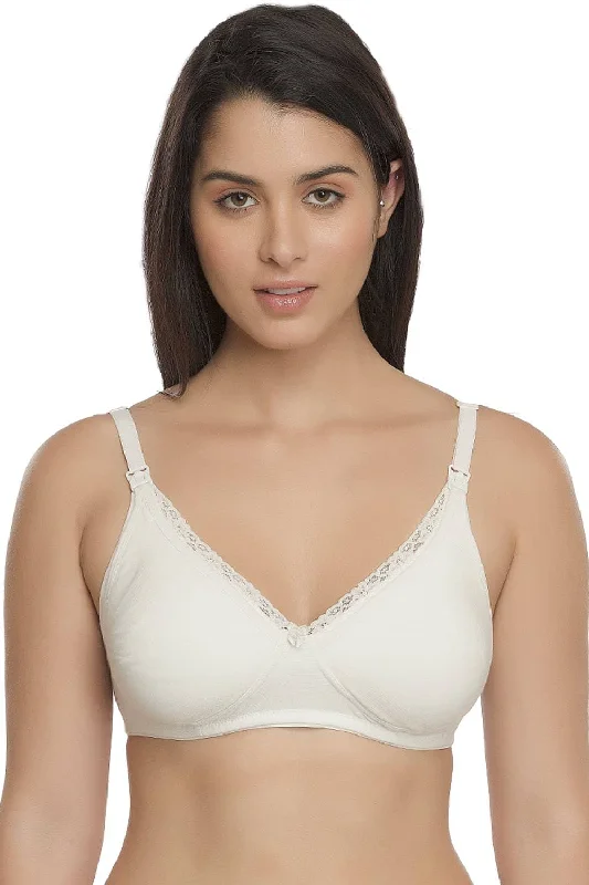 front closure women nursing braOrganic Cotton Antimicrobial Laced Soft Nursing Bra-IMB003E