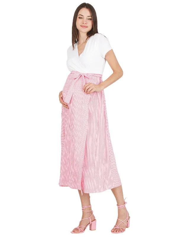 plain and simple women nursing braMaternity & Nursing Dress with Striped Skirt