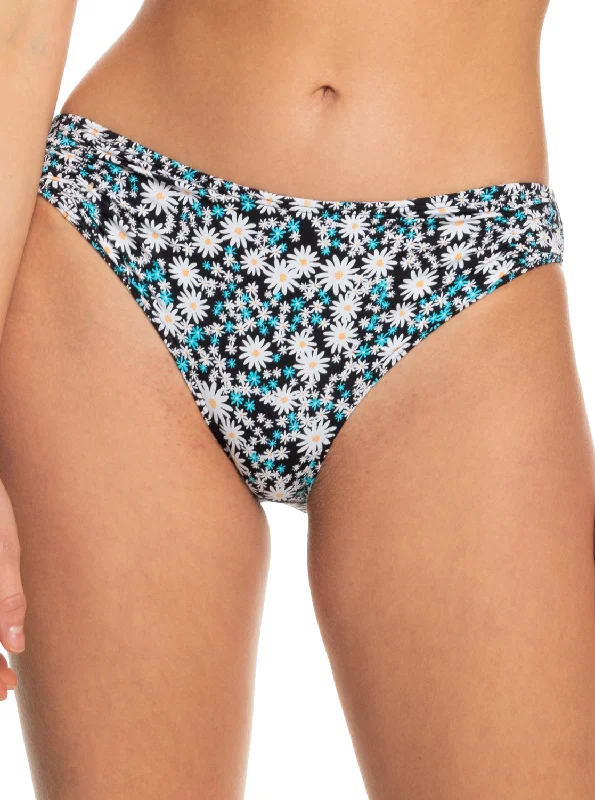 coordinating women bikini briefs with beach cover - upsPrinted Beach Classics Cheeky Bikini Bottoms - Anthracite Cute Daisies