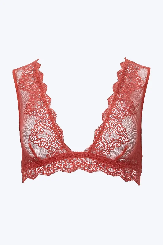 eco friendly women bra tanks made from sustainable materialsSo Fine Lace Tank Bralette In Guava