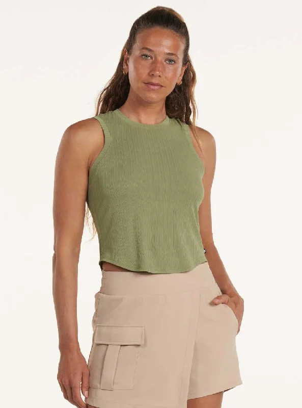 postpartum women bikini briefs for comfortThrive Société Women's Classic Crew Neck Cropped Tank Top - Sage Green