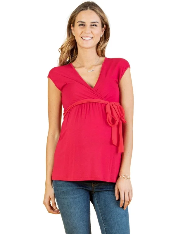 anti - bacteria odor resistant women nursing braWrap Maternity & Nursing Top with Chiffon Belt