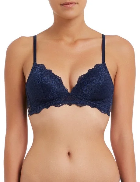 plunge bras for low cut topsAll Over (Diamond) Lace Soft Cup NAVY