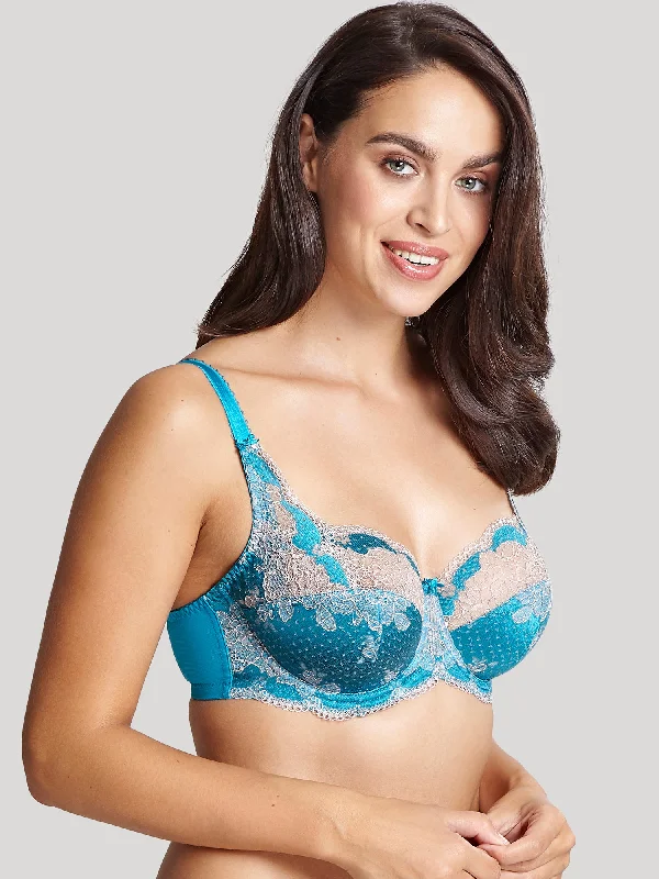 plus size bralette bras for comfortClara Full Cup Bra PEACOCK BLUE